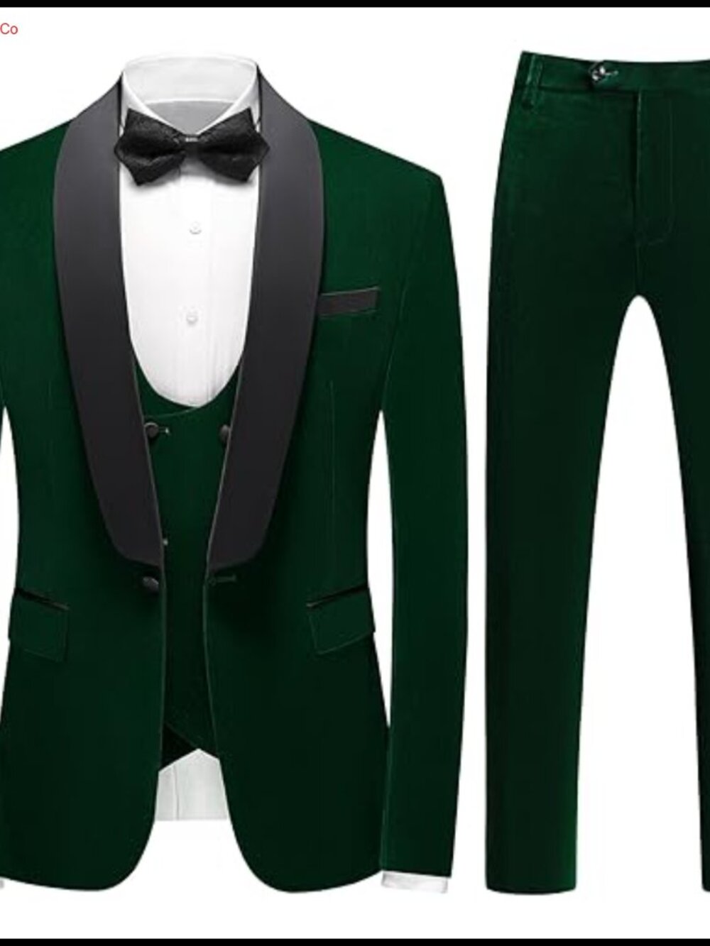 Men's Velvet 3 Piece Slim Fit Tuxedo Suit Shawl Collar Wedding Prom Set